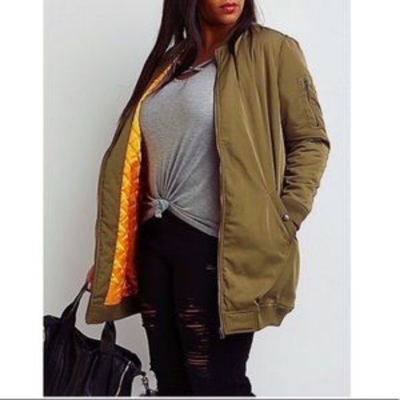 Charlotte Russe Jackets & Blazers - Charlotte Russe longline bomber jacket